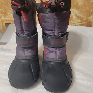 Sorel Kids' Black and Red Winter Boots